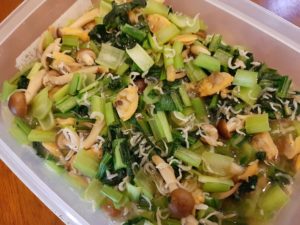 小松菜とちりめんの混ぜご飯の素