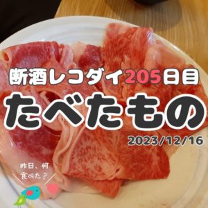 断酒レコダイ205日目の食事記録