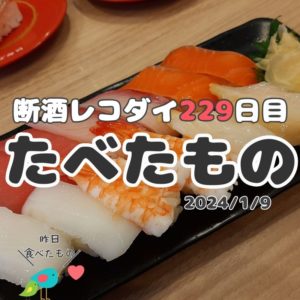 断酒レコダイ229日目の食事記録 
