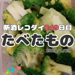 断酒レコダイ249日目の食事記録