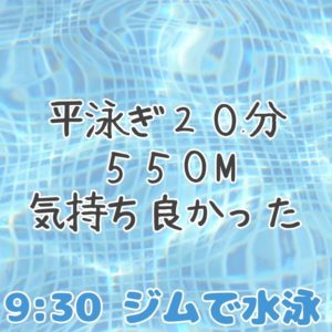 平泳ぎ20分550m