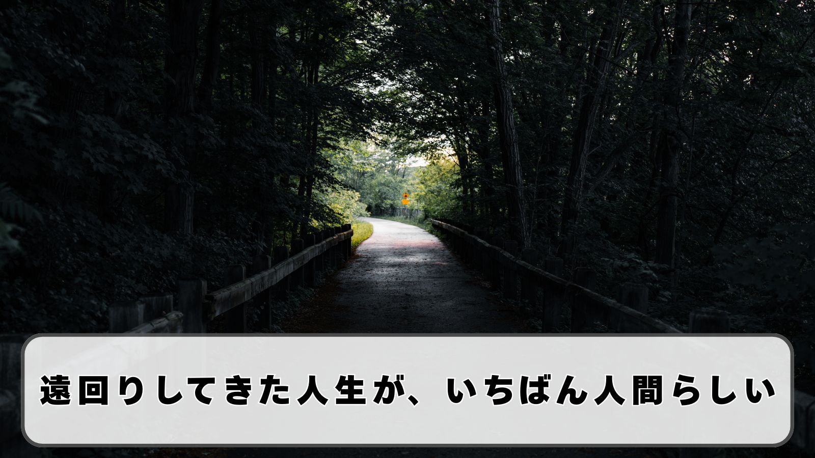 遠回りしてきた人生が、いちばん人間らしい