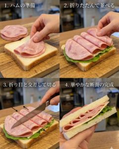 AI画像。サンドイッチの切り方